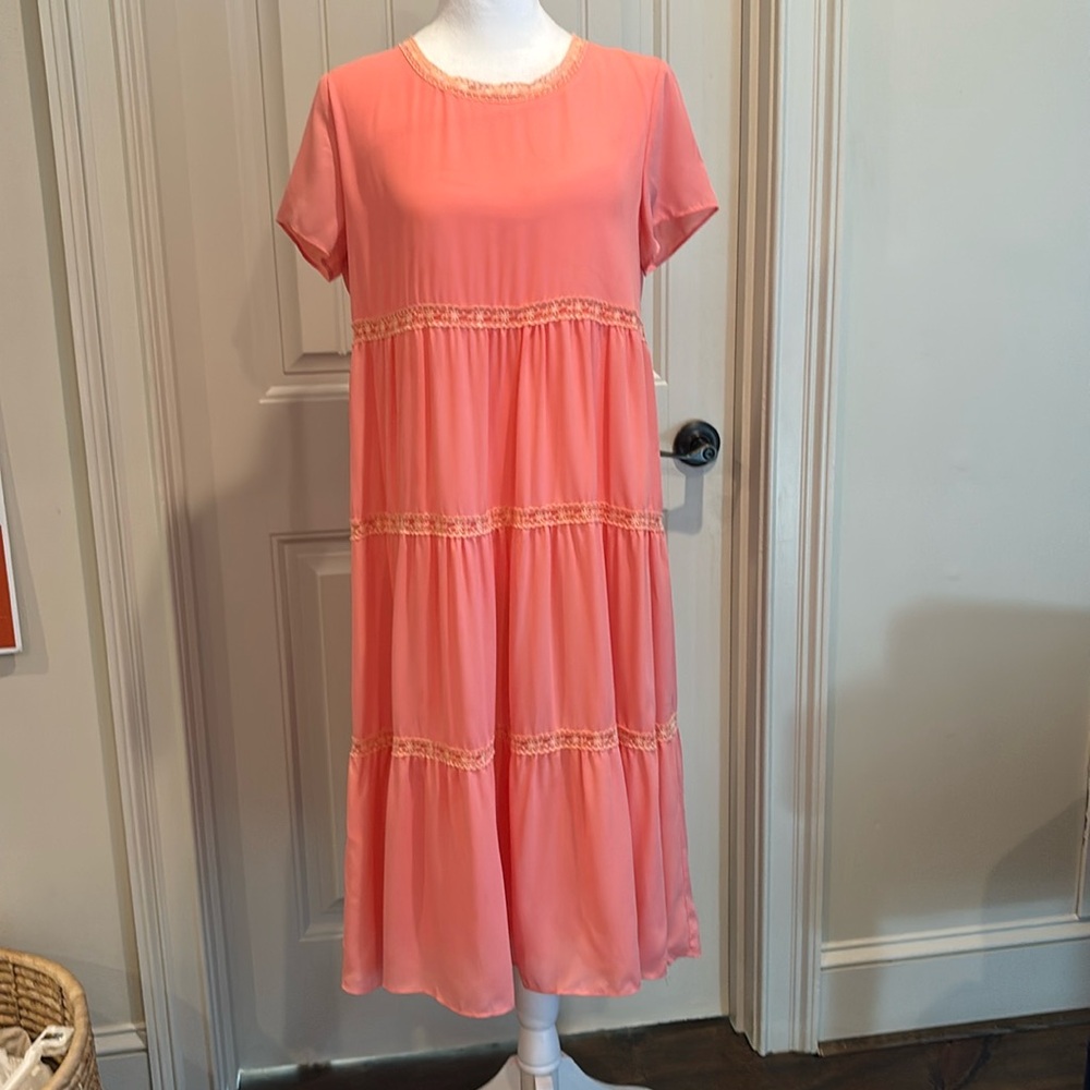 Peach tiered dress